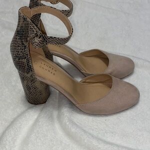 LC Lauren Conrad Beige and Snakeskin Heels